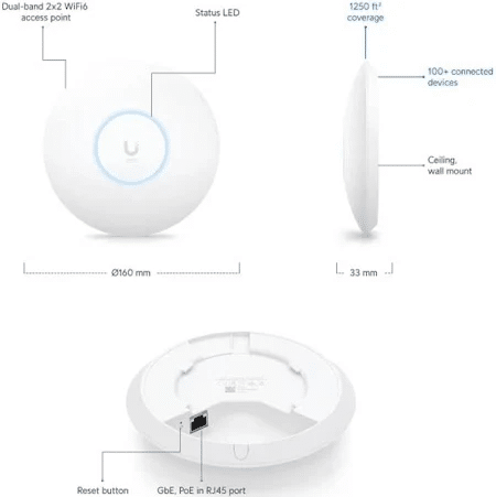 Ubiquiti UniFi U6+ WiFi 6 Access Point - Image 3