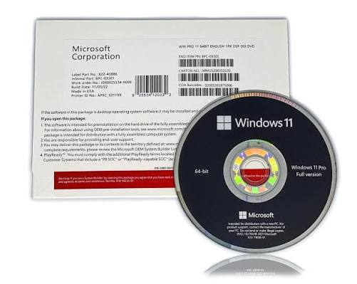 osoft Windows 11 Pro 64-Bit DVD