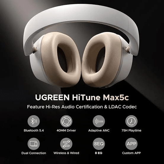 UGREEN HP203 HiTune Max5c ANC – White - Image 3
